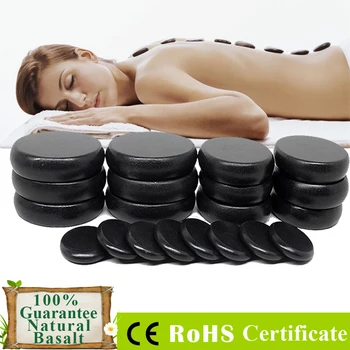 

20pcs/set Body Massage Stone Set Hot Stone Massager Heat Box Health Care Relieve Stress Back Pain Acupressure Lava Basalt Stones