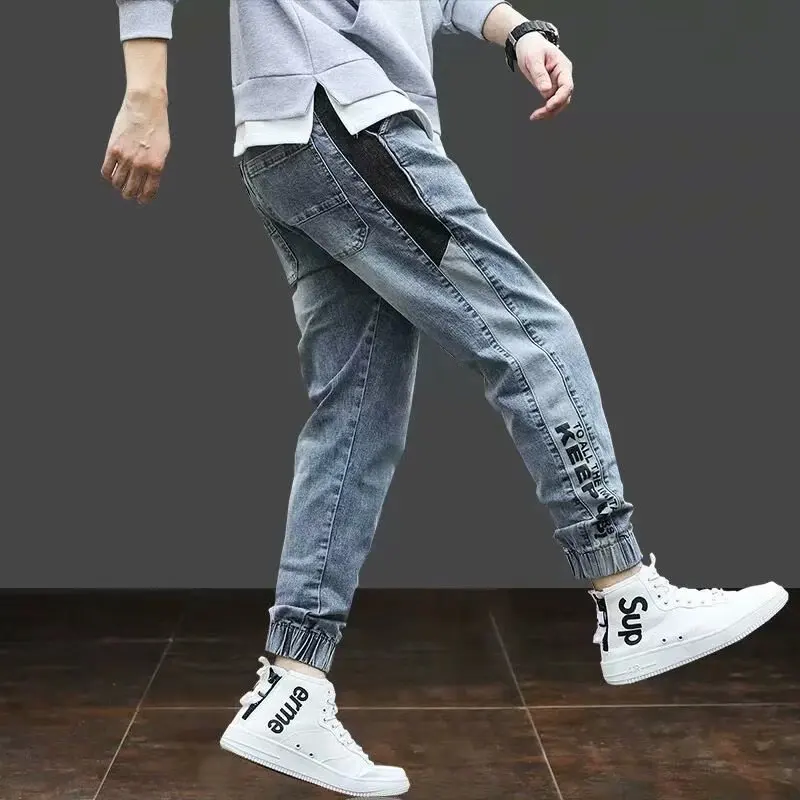 ICCLEK Jeans Men's Loose Casual Pants 2021 Autumn New Harlan Trousers Punk Pants  Men Skinny Jeans  Blue Jeans  Men Jeans Pants