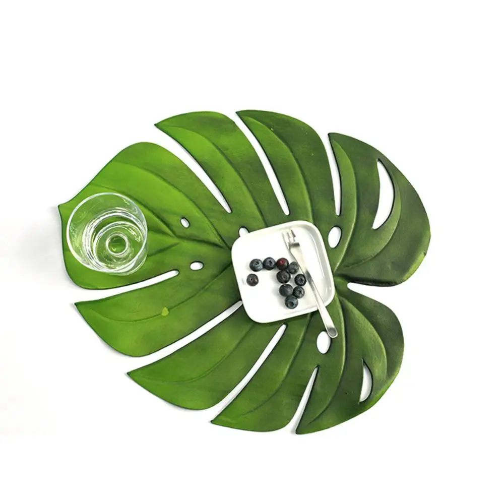 

Artificial Lotus Leaf Kitchen Placemat Insulation Mat Resistant Lightweight Bowl Anti-Slip Table Decor High quality Placemat