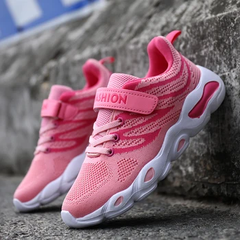 

HOBIBEAR Kids Girls Sneakers Super Light Children Sport Shoes Brand Big Boys Running Shoe Mesh Toddler Girls Pink Girls Trainers