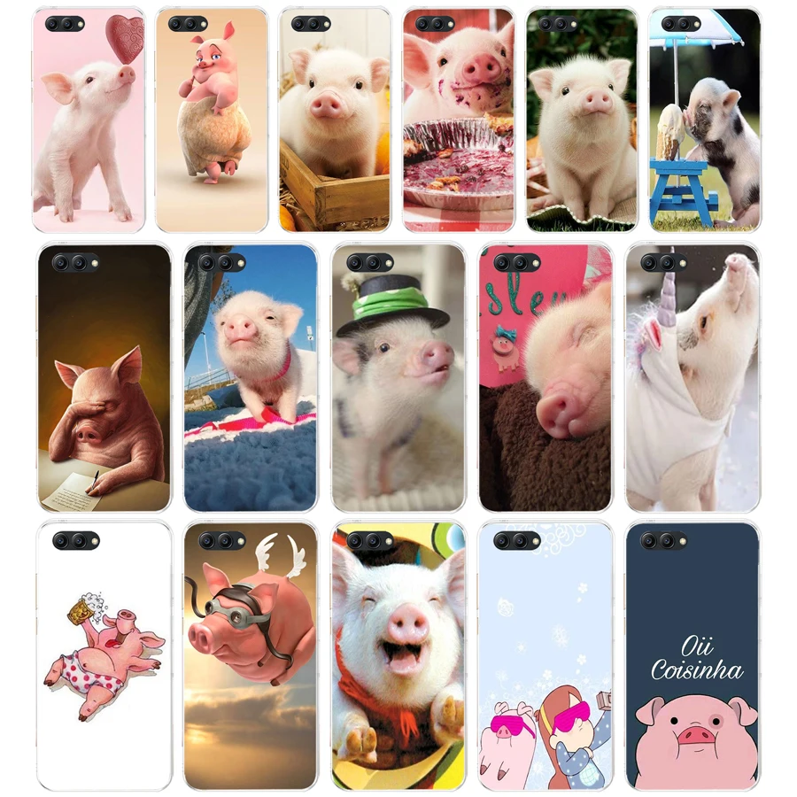 28AA Cute Little Pink Pet Pig Luxury Soft TPU Case Cover For Huawei Honor 10 Lite 20 PRO | Мобильные телефоны и