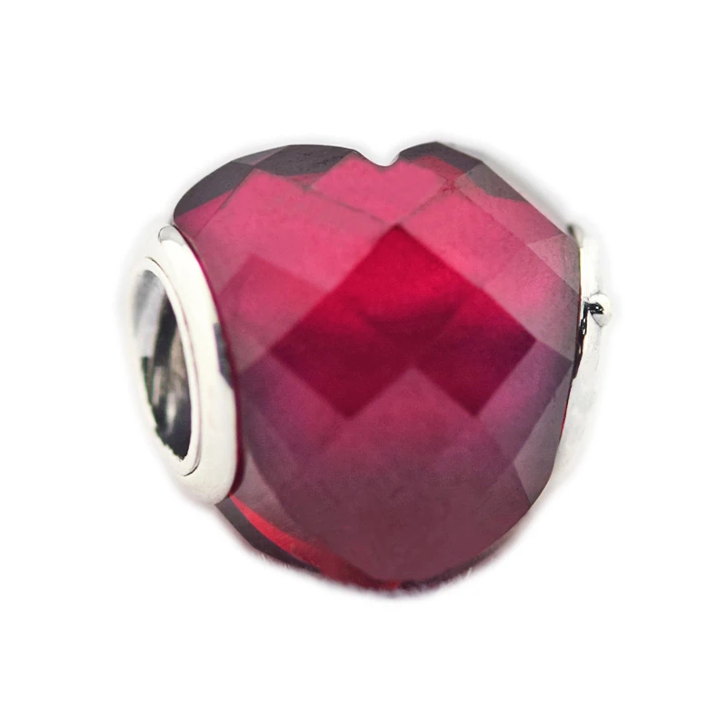 

Fits Original 925 Silver Bracelets Fuchsia Shape of Love Charm Fashion Silver Beads For Jewelry Making Woman DIY Charms