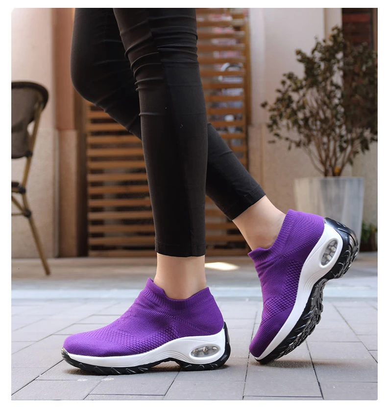 Женская обувь; женские теннисные кроссовки на платформе; коллекция года; модные однотонные дышащие носки; уличная спортивная обувь; кроссовки из сетчатого материала без шнуровки