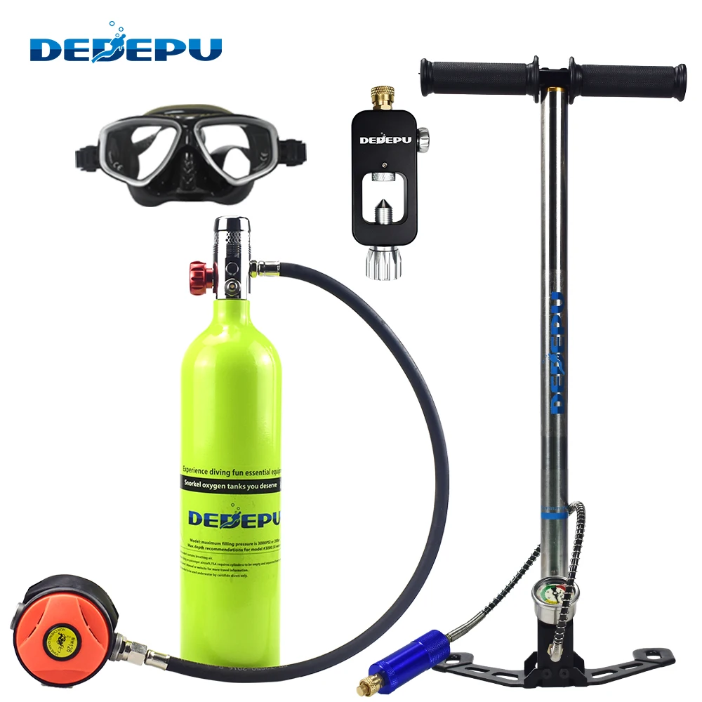 DEDEPU кислородный резервуар для дайвинга оборудование для быстрого дайвинга респиратор оборудование для подводной рыбалки оборудование для быстрого дайвинга - Цвет: Зеленый