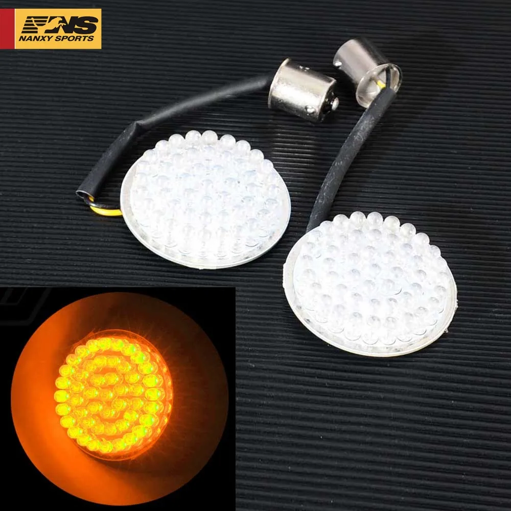 

1Pair Motorcycle Bullet Turn Signal Indicator Amber Light 1156 LED Light for Harley Sportster XL 883 1200 Iron Dyna FLSTF