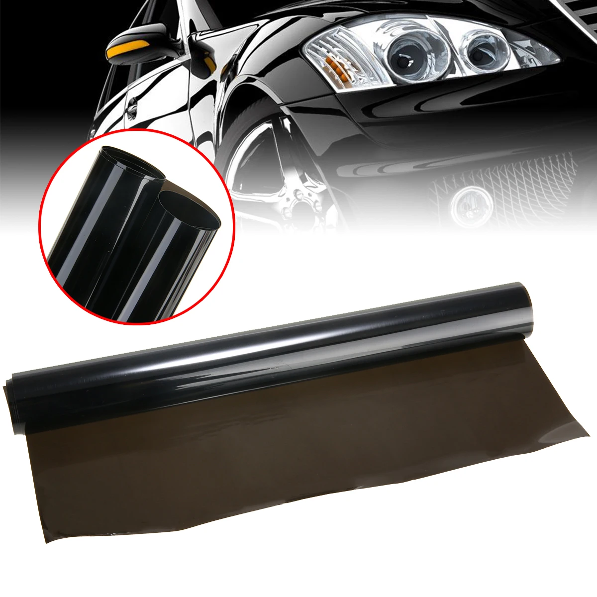 

Car Styling Stickers 1pc 60x30cm Car Headight Vinyl Film Sticker Auto Headlight Taillight Tint Vinyl Sheet Dark Black