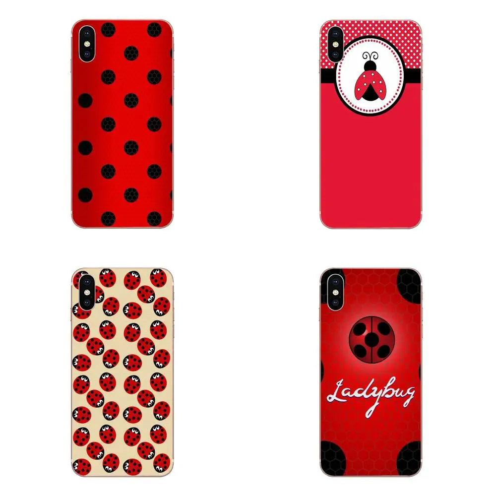 С красной божьей коровкой и чехол для телефона Fundas Galaxy J1 J2 J3 J330 J4 J5 J6 J7 J730 J8 2015 2016 2017