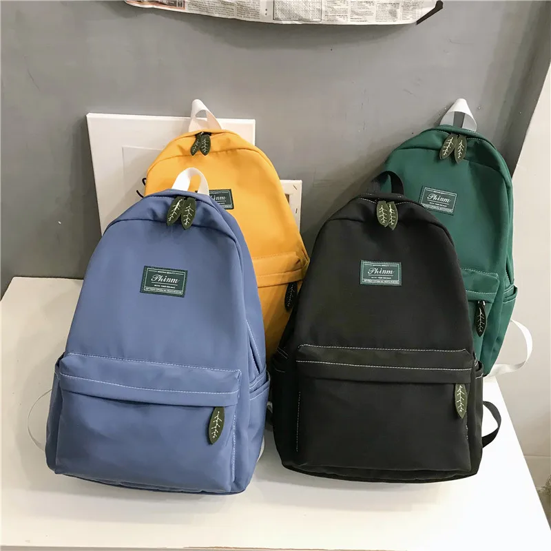 Женский рюкзак, Модный женский Одноцветный рюкзак, школьная сумка для колледжа, Harajuku, дорожные сумки на плечо для девочки-подростка