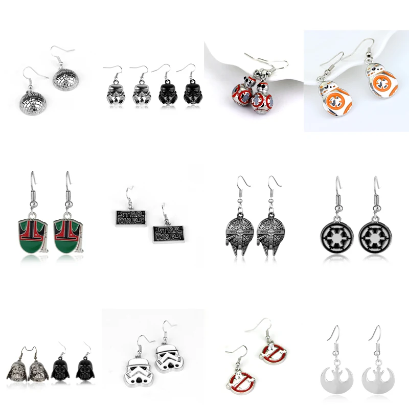

Star Wars Earring Robot BB-8 Stormtrooper Millennium Falcon Spacecraft Drop Earrings Metal Alloy Jewelry For Women Gifts