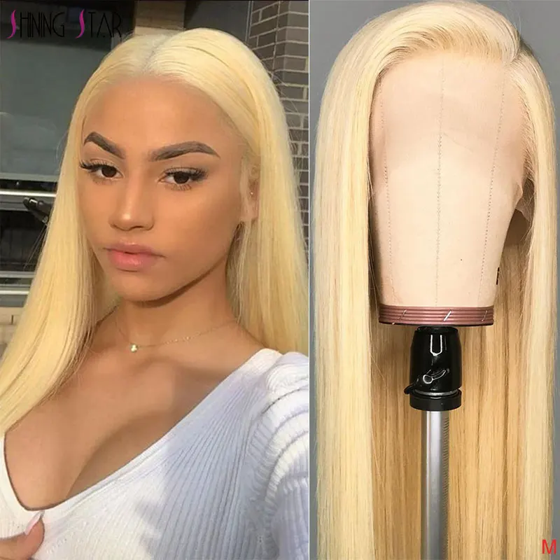 Peruvian 613 Full Lace Human Hair Wigs Straight Honey Blonde Pre-Plucked Hairline 150 Shining Star Remy | Шиньоны и парики