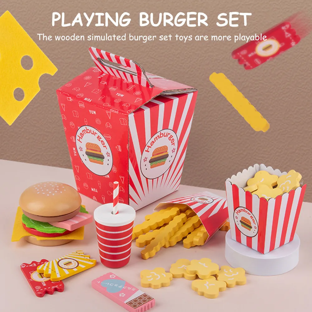 Toys Pretend Play Toys & Games Play food burger & fries hand crocheted