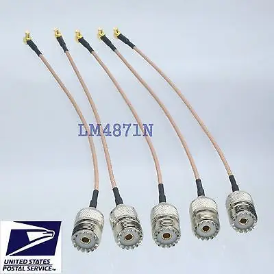 

DHL/EMS 25 pcs cable MCX male plug right angle to SO239 UHF female jack RG316 8" pigtail -d2