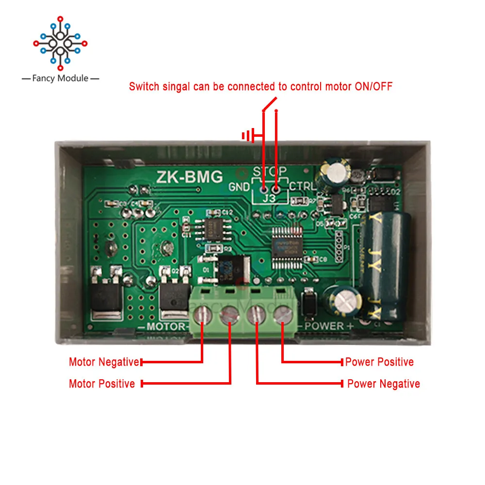 Diymore DC 9-60V 12A 500 Вт контроллер скорости двигателя постоянного тока светодиодный цифровой Дисплей PWM Регулируемый кодировщик регулятор двигателя пост. Тока