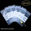 100pcs Writing Packaging Remember Note Pouches Plastic Zip Lock Jewelry Bag Write On Seal Self Resealable polythene 1