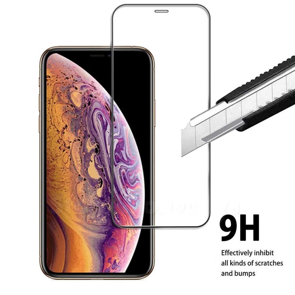 Защитная пленка из закаленного стекла для Apple iPhone 11 Pro Max X XS XR полностью изогнутая