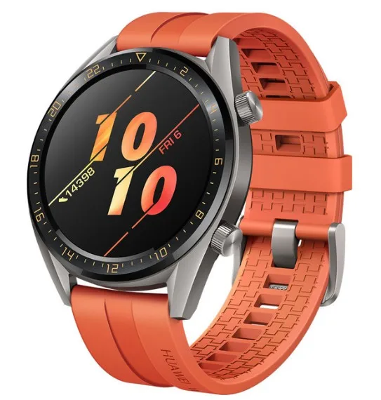 Huawei Watch GT Смарт-часы Поддержка GPS NFC 14 дней работы от аккумулятора 5 ATM водонепроницаемый телефонный Звонок трекер сердечного ритма для Android iOS - Цвет: Orange