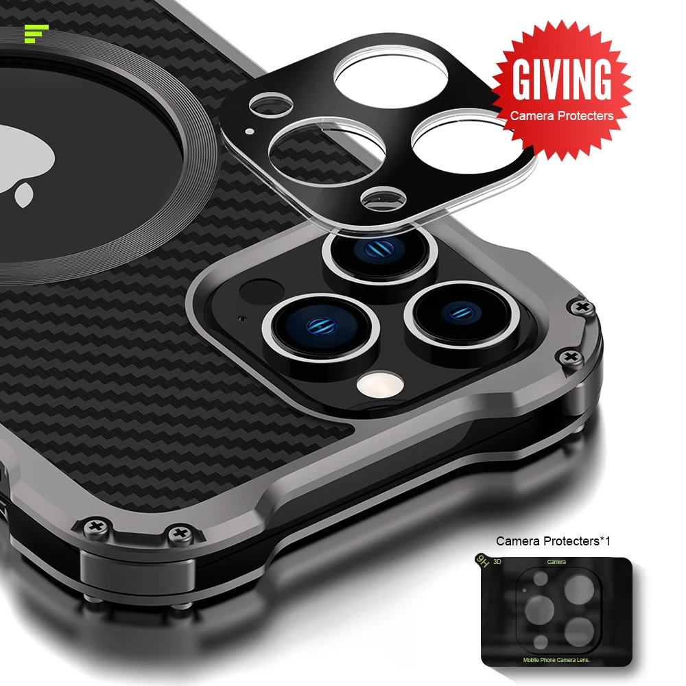 For Iphone 13 12 Pro Max Mini Carbon Fiber Metal Bumper Back Case Cover Camera Lens Protector Mobile Phone Cases Covers Aliexpress
