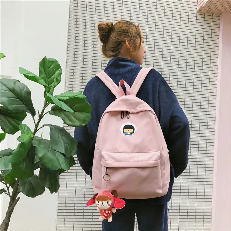 

2019 new JIULIN solid color Korean student multi-function waterproof backpack