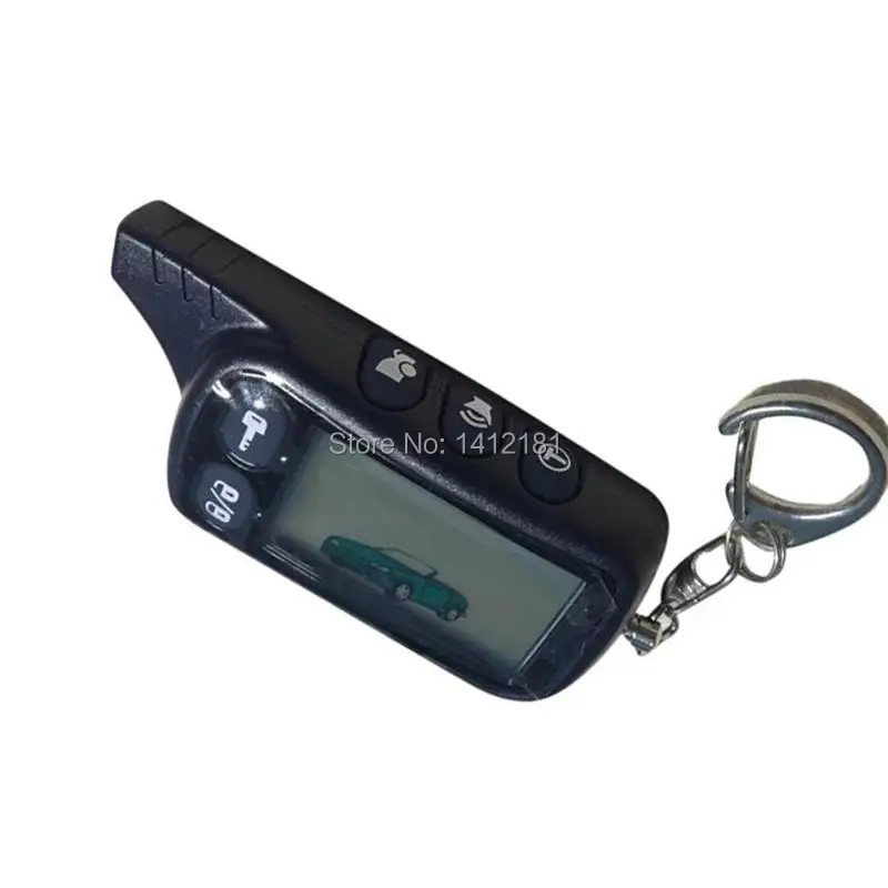  2-way TZ9010 LCD Remote Control KeychainTZ-9010 Key Chain for Vehicle Security Two Way Car Alarm To
