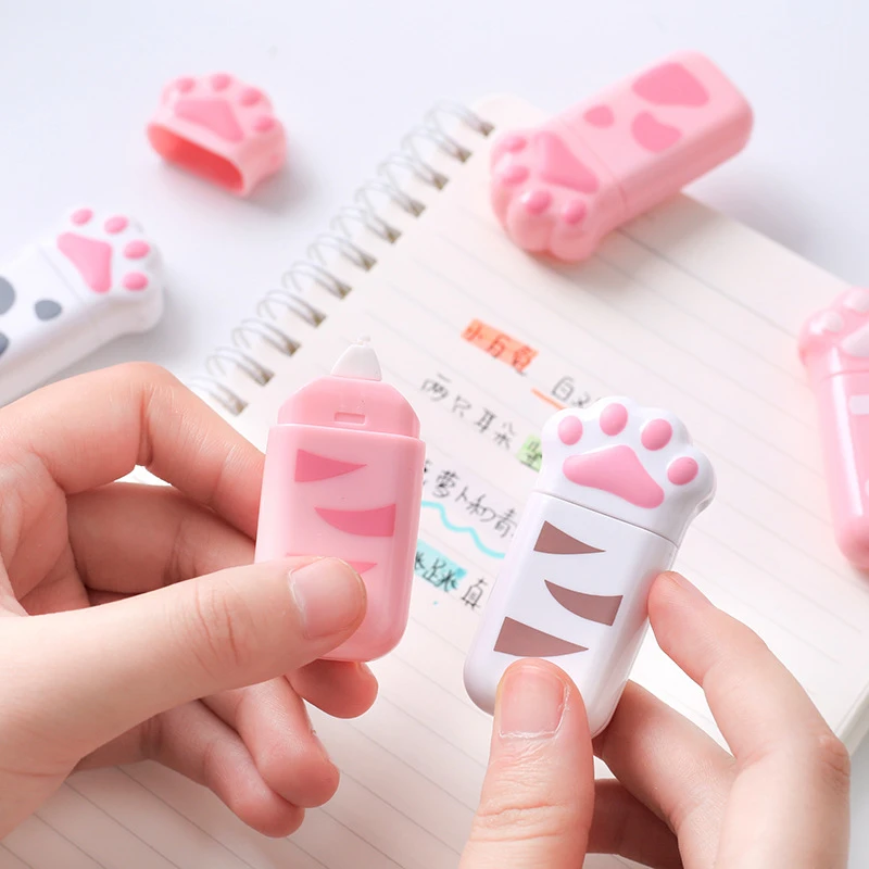 Correction Tape 1pc Cat Claw Portable Correction Tape Kawaii White Out Corrector Promotional Gift Stationery Student Prize School Office Supply