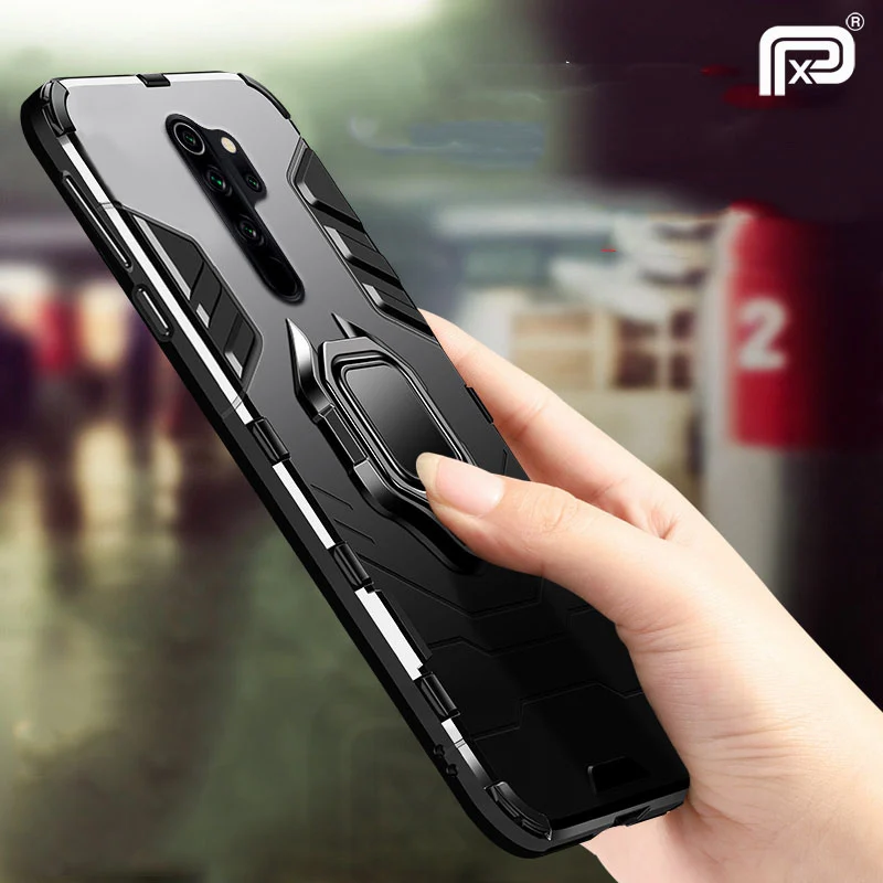For Xiaomi Redmi Note 8 Pro Case Ring Holder Armor Bumper Back Cover Phone Finger Shockproof |