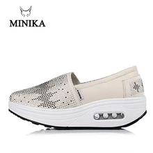 Кроссовки Minika женские прогулочные, дышащие сникерсы на танкетке, без шнуровки, спортивная обувь для фитнеса, на лето Кроссовки Minika женские прогулочные, дышащие сникерсы на танкетке, без шнуровки, спортивная обувь для фитнеса, на лето