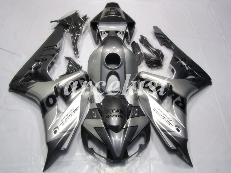 

Top Injection Mold New ABS Motorcycle Full Fairings kit Fit for CBR1000RR 06 07 CBR1000RR CBR1000 2006 2007 body set silver gray