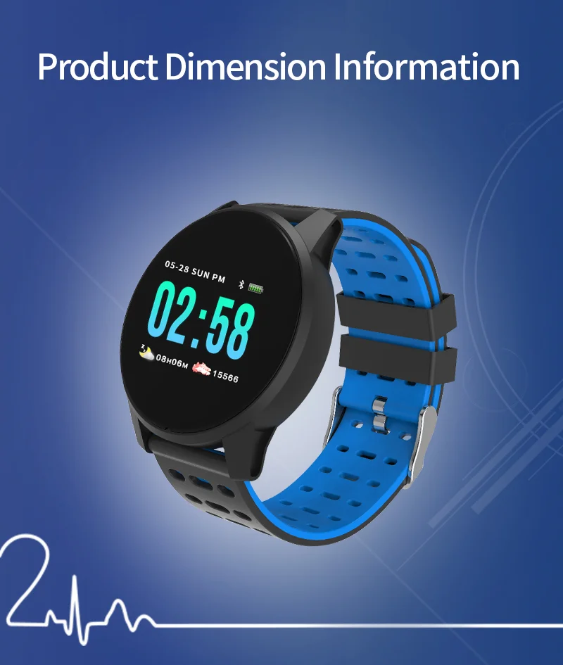 

W1 sleep monitor heart rate monitor fitness tracker pedometer blood pressure waterproof GPS positioning smart watch call reminde