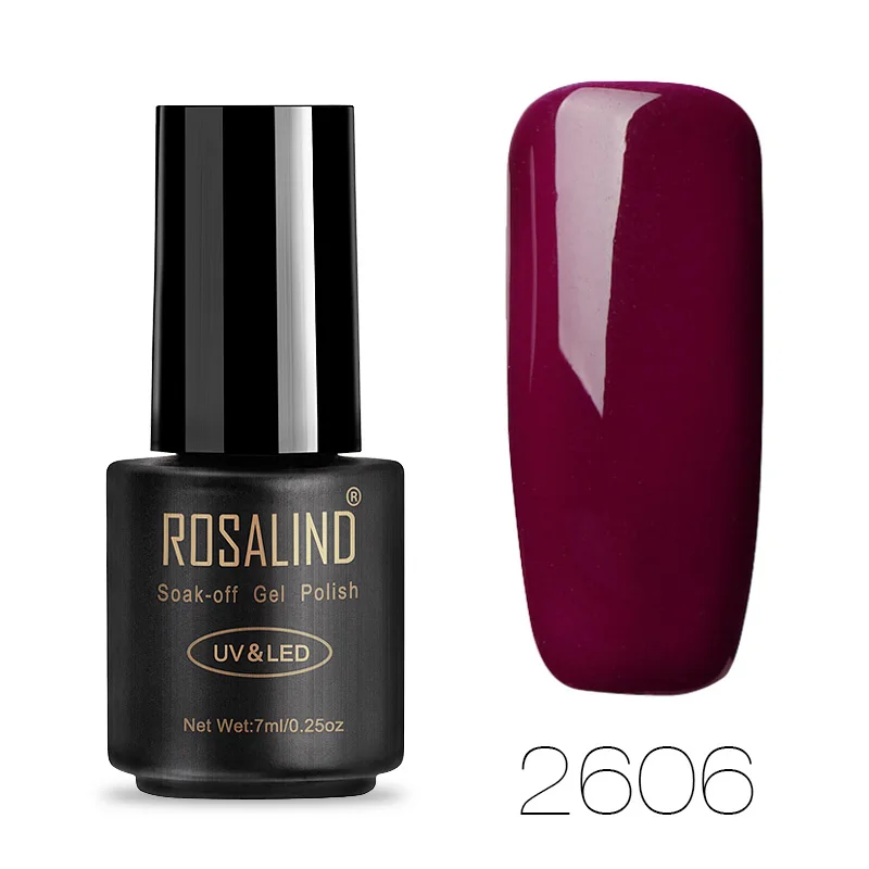 RA2606 ROSALIND Розовый фиолетовый серия гель лак для ногтей все для маникюра ногти маникюр Топ База Набор дизайн ногтей гель лаки - Цвет: RA2606