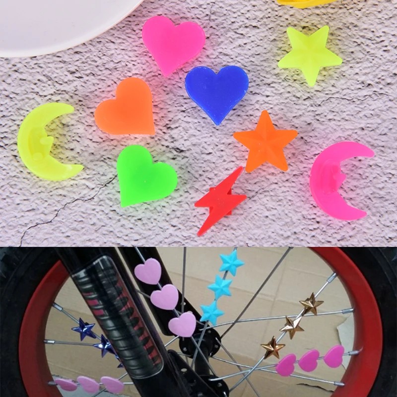 36pcs Mixed Luminous Star Bike Bicycle Wheel Spoke Beads Plastic Clip