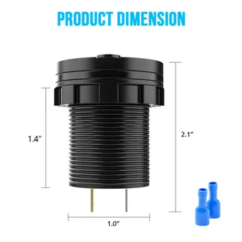 

12-24V QC3.0 USB Fast Charger Socket Outlet Blue On&Off Switch For Car Truck Waterproof Car Motorcycle Accessories Dual Phone