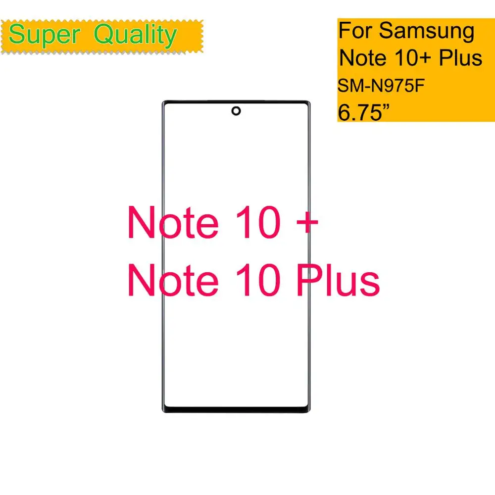 

10Pcs/lot For Samsung Note 10 Plus Note10+ N975F N975F N975DS N975U LCD Front Touch Screen Glass Outer Lens Replacement