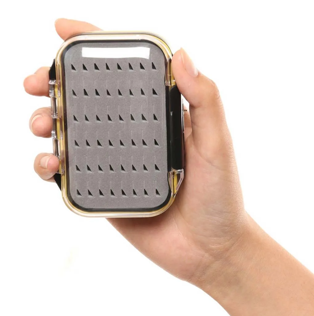 2 Pcs Pocket Size Double Layers Waterproof Nymph Dry Wet Flies Hook Fishing Fly Box Fishing Tackles Box Case Container Pesca