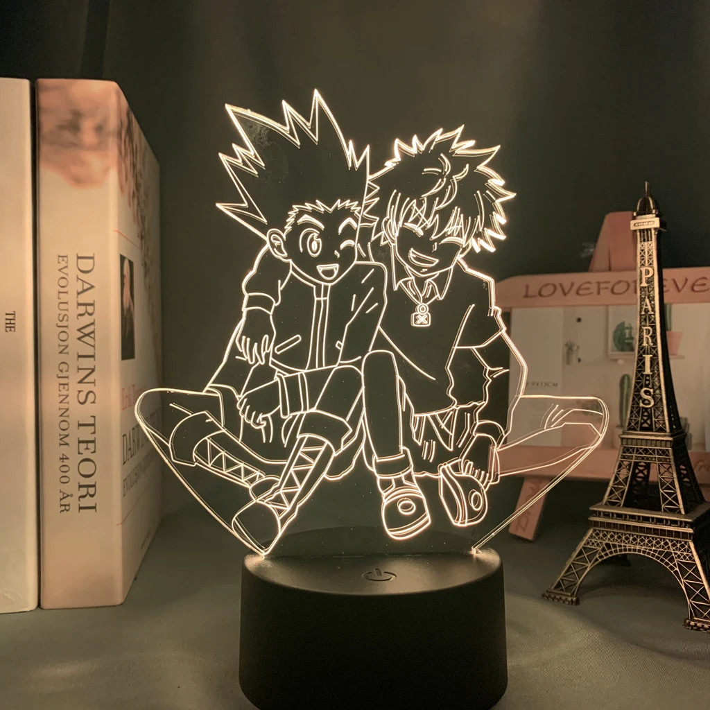 Аниме акриловая 3d лампа Hunter X Killua и Gon для спальни Декор Светильник подарок на день