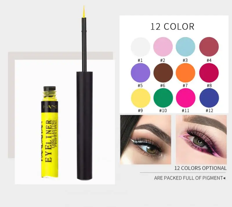 12 Colors Cosmetics Matte Color Eyeliner Kit Makeup Waterproof Colorful Eye Liner Pen Eyes Make Up Cosmetics Eyeliners Makeup