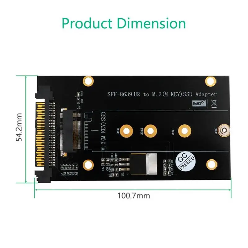NVME Extension Card M.2 Key M SSD to SFF-8639 U.2 Key M Adapter with Heat Sink Key B/B+M SATA Bus SSD Not Supported NVME Extension Card M.2 Key M SSD to SFF-8639 U.2 Key M Adapter with Heat Sink Key B/B+M SATA Bus SSD Not Supported