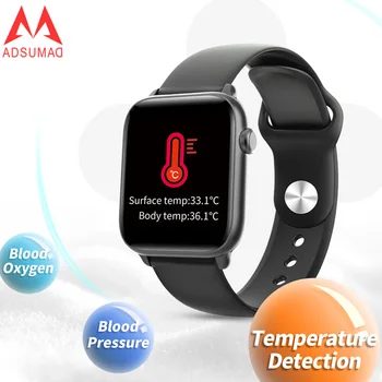 

2020 New Smart Watch Temperature Detection Heart Rate Monitor Fitness Waterproof Wristwatch Blood Pressure GTS Smart band