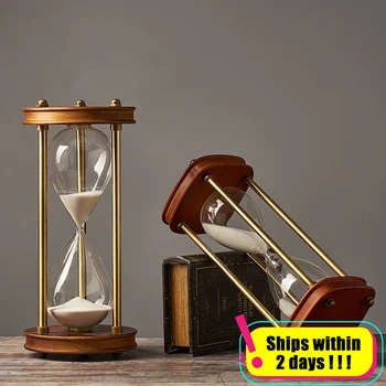 

NORDIC STYLE DURATION 30 MINUTES ROUND WOOD HOURGLASSES LIVING ROOM ACCESSORIES BAR DECORATION HOME & GARDEN DECOR CLOCKS