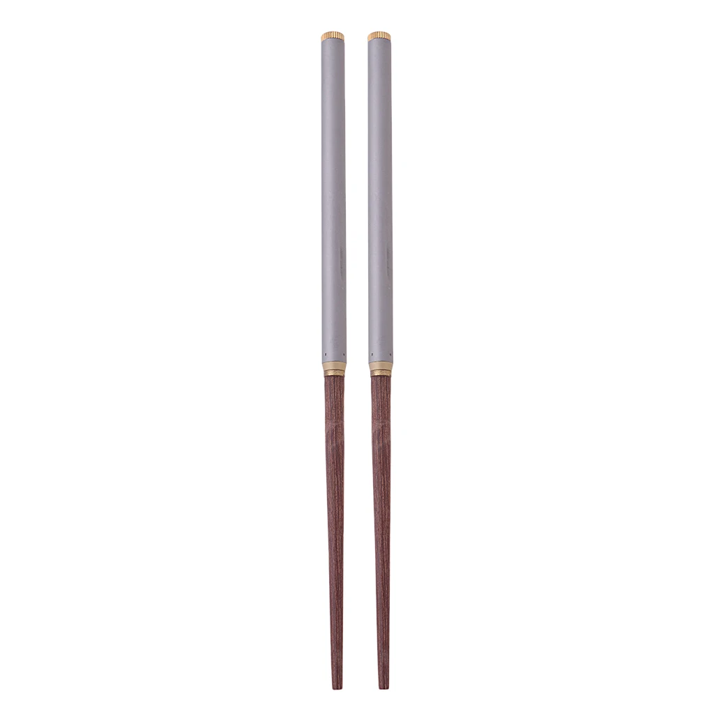 Portable Folding Chopstick Reusable Travel Titanium Wooden Camping Picnic Dinner Lunch