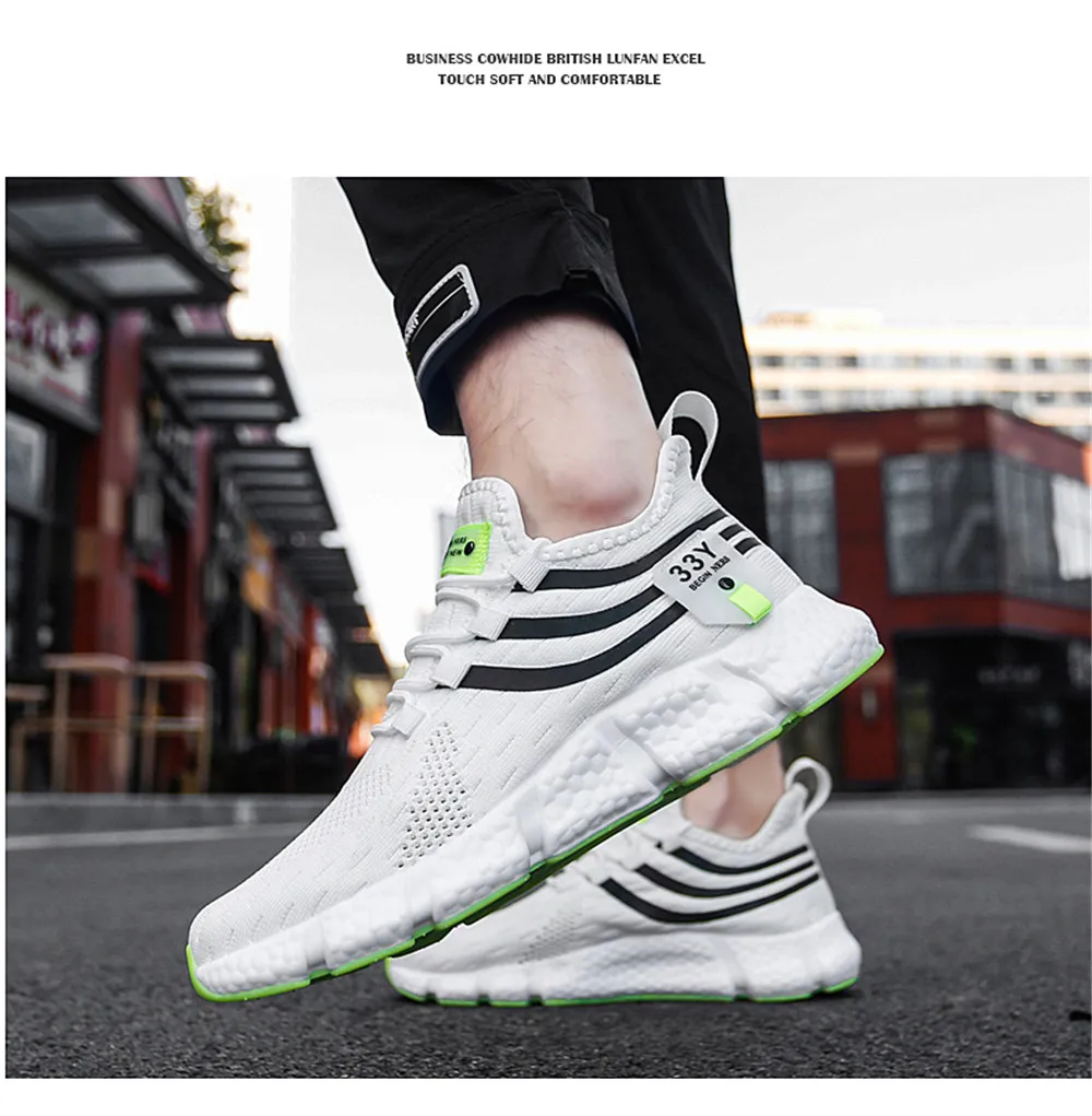 Men's Sneakers Mesh Breathable Running Shoes Male Light Non-slip Classic Sports Casual White Shoes Women Couple Tenis Masculino