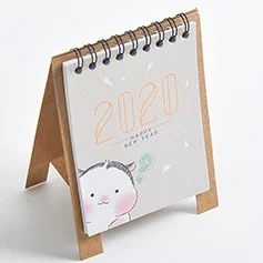 B Год Kawaii Мультфильм Настольный календарь мини настольный календарь дня организатор расписание планировщик книга календарь - Цвет: B
