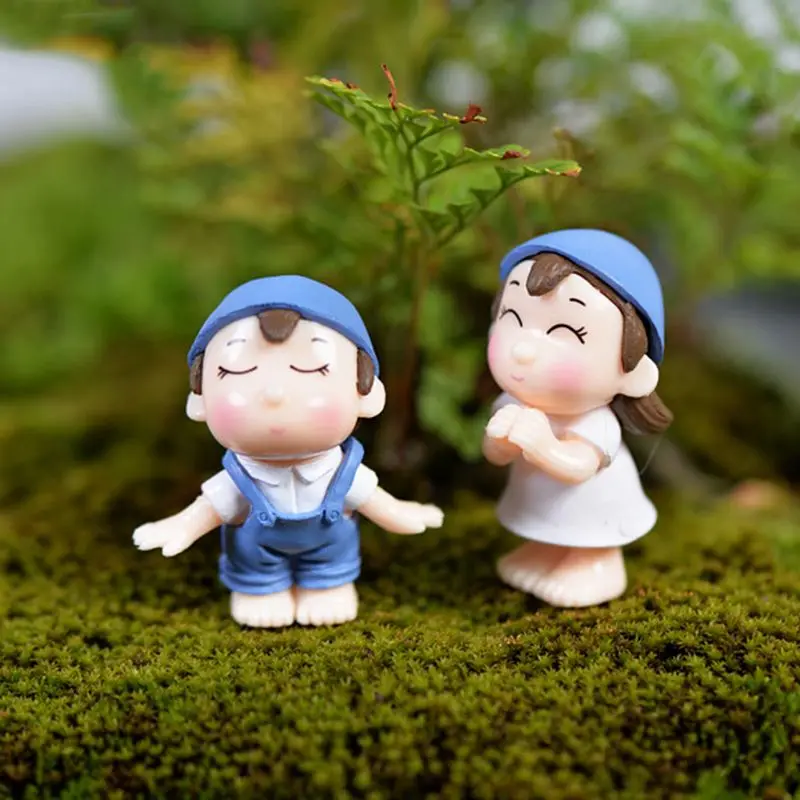 2 шт. 3D Мини улыбающиеся пары влюбленных Microlandschaft украшение для сказочного сада Горшечное растение дом украшение дома подарок 72XF