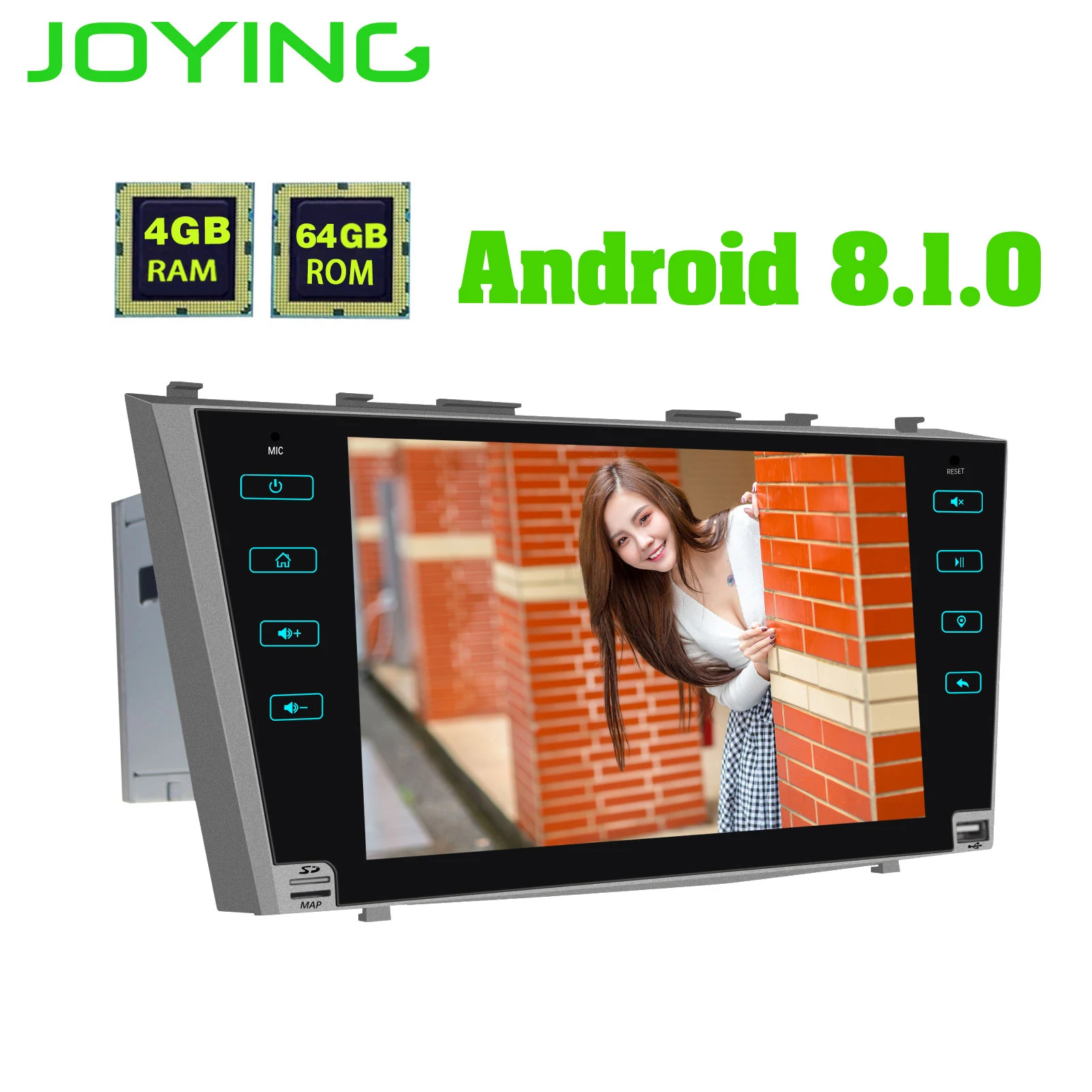 Top JOYING 4GB RAM Android 8.1 Car stereo BT Radio player for TOYOTA CAMRY touch Screen steering-wheel GPS Navi head unit for AURION 3