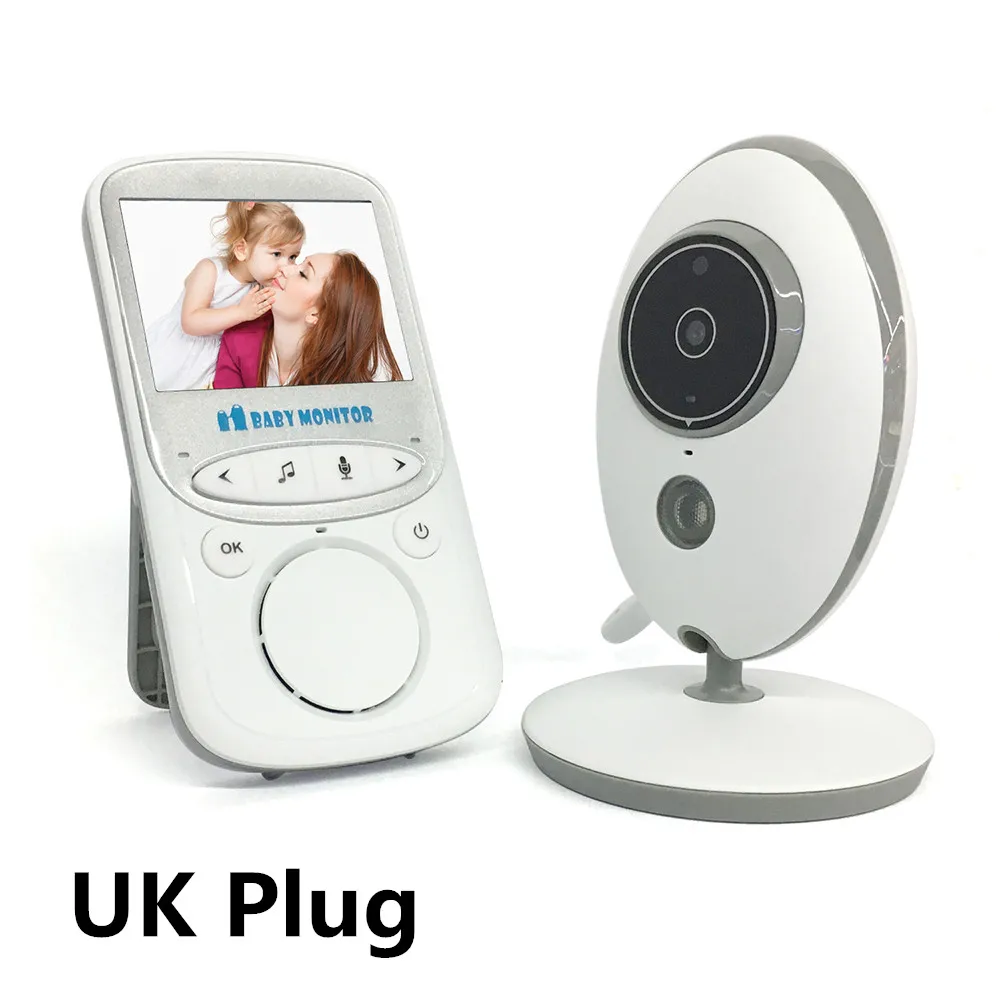 UK Plug 2,4 дюймов Беспроводной видео Видеоняни и радионяни с Камера мини Камера домофон Ночное видение Температура мониторинга няня VB605 - Цвет: UK Plug