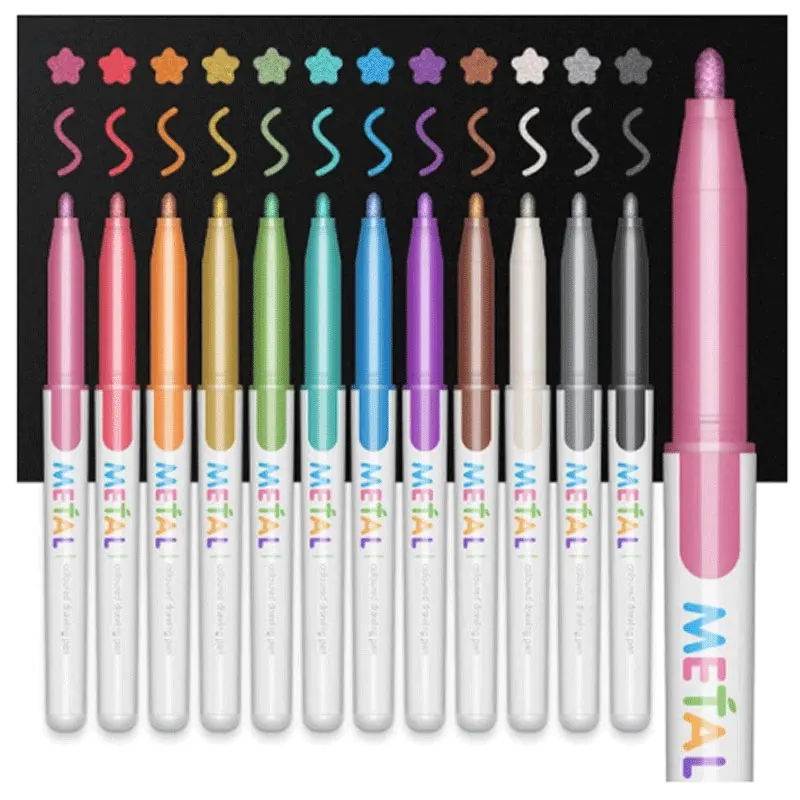 

20Colors DIY Metal Waterproof Permanent Paint Marker Pens Student Supplies Craftwork Pen Art painting