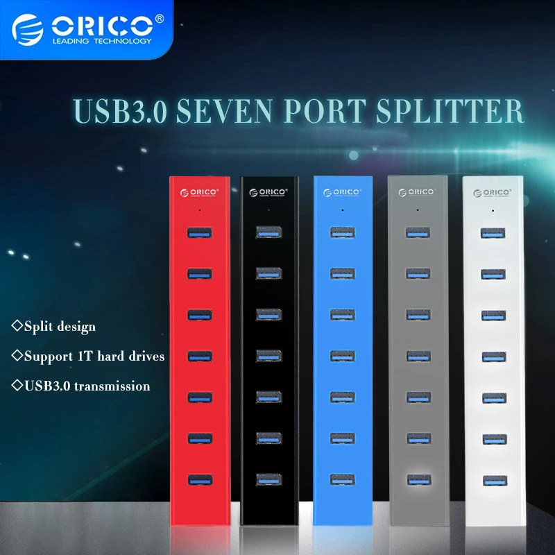 Orico H7013-u3 7-port Usb3.0 Hub de Transmissão de Alta Velocidade Portátil Desktop Usb com Distribuidor de Energia Adequado para Portátil