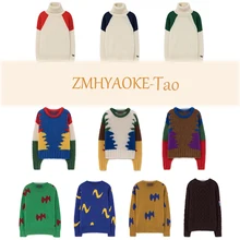 Предпродажа, осень, ZMHYAOKE-TAO, Свитера для маленьких девочек, одежда с длинными рукавами для маленьких мальчиков, Рождественский свитер, детский пуловер, свитер