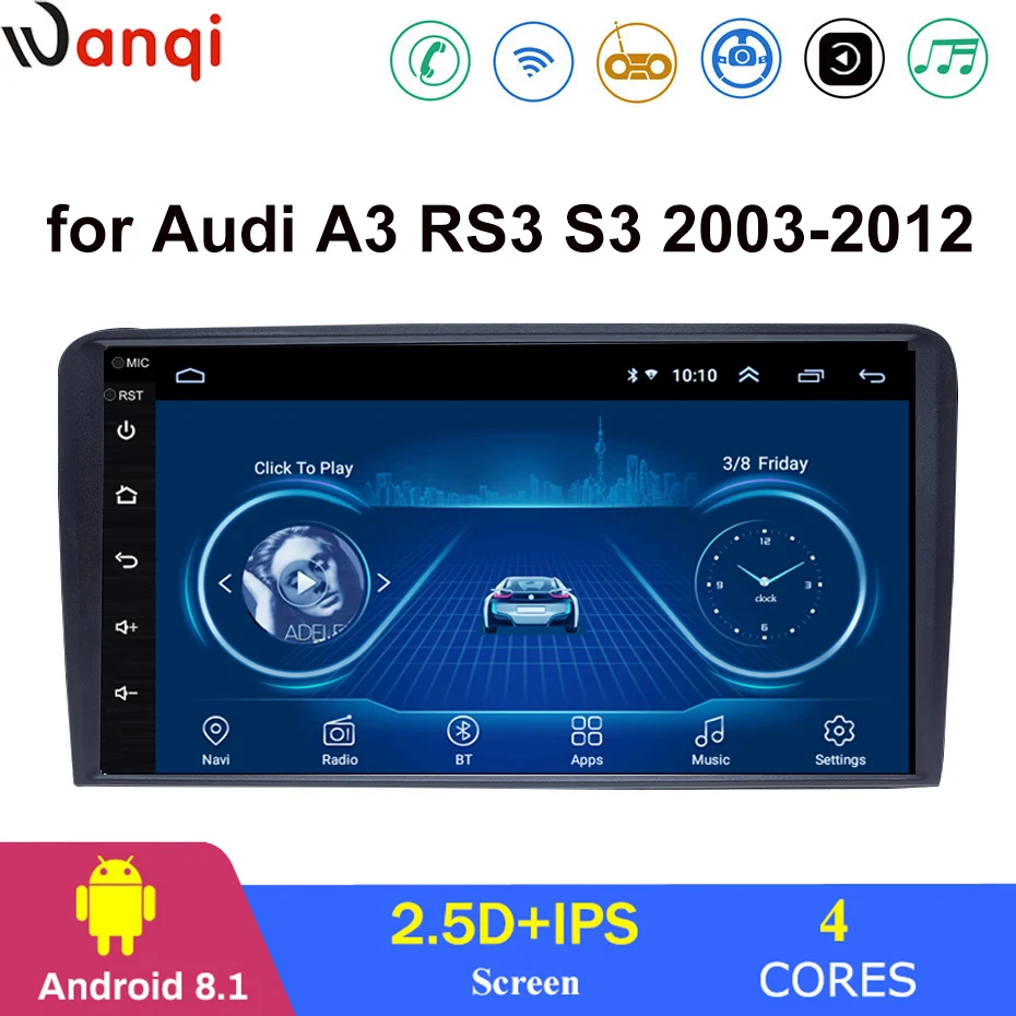 

Android car DVD gps multimedia player For Audi A3 RS3 S3 2003-2012 car DVD Navigation Radio Video Audio Player