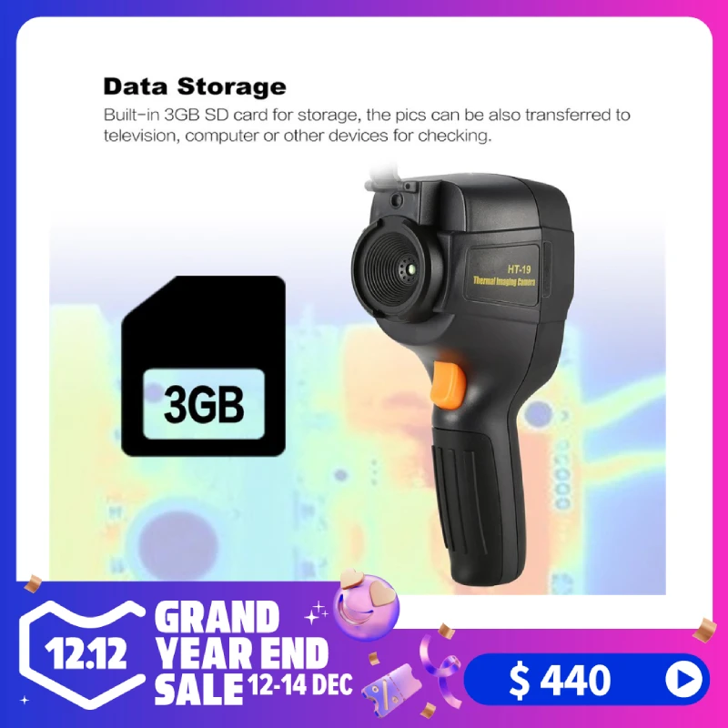 

HT-19 Handheld Thermal Imaging Detector Camera High IR Resolution 300,000 Pixel 3.2Inch 320X240 TFT Infrared Image