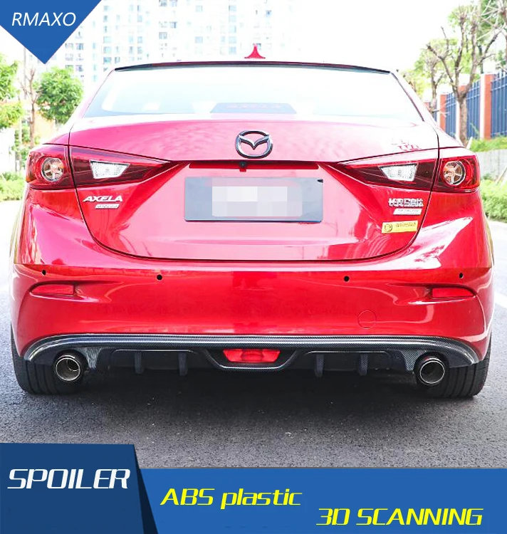 

For Axela Rear spoiler 2014-2017 CLK ABS Rear Bumper Diffuser Bumpers Protector For Mazda3 Axela After chrome lip rear spoiler
